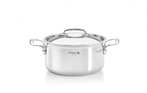 Faitout inox Sans revêtement Avec couvercle Ø 28 cm 15 cm 10,4 L Affinity De Buyer