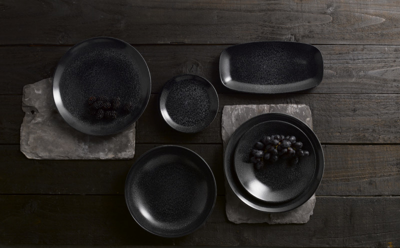 Assiette creuse rond noir porcelaine vitrifiée Ø 27,8 cm Evo Origins Dudson