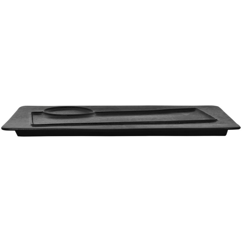 Assiette plate rectangulaire noir porcelaine vitrifiée 35,3x22,1 cm Create Rak