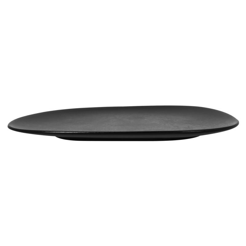 Assiette plate ovale noir porcelaine vitrifiée 22,2x18,1 cm Shaped Rak