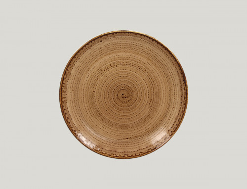 Assiette coupe plate rond marron porcelaine vitrifiée Ø 24 cm Twirl Rak