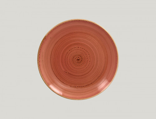 Assiette coupe plate rond orange porcelaine vitrifiée Ø 24 cm Twirl Rak