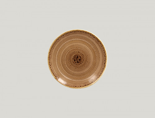 Assiette coupe plate rond marron porcelaine vitrifiée Ø 17,9 cm Twirl Rak