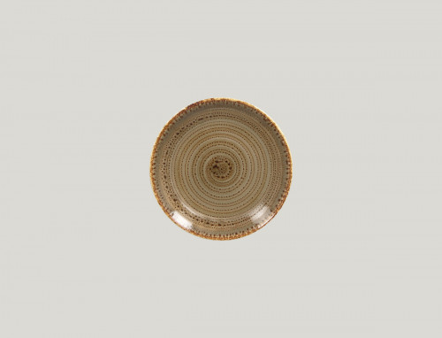 Assiette coupe plate rond brun porcelaine vitrifiée Ø 15 cm Twirl Rak