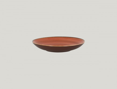 Assiette coupe creuse rond orange porcelaine vitrifiée Ø 22,2 cm Twirl Rak