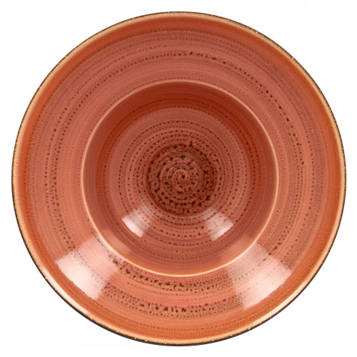 Assiette extra creuse rond orange porcelaine vitrifiée Ø 26,1 cm Twirl Rak
