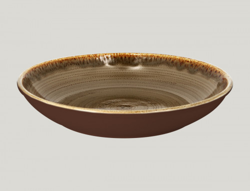 Assiette coupe creuse rond brun porcelaine vitrifiée Ø 36,2 cm Twirl Rak