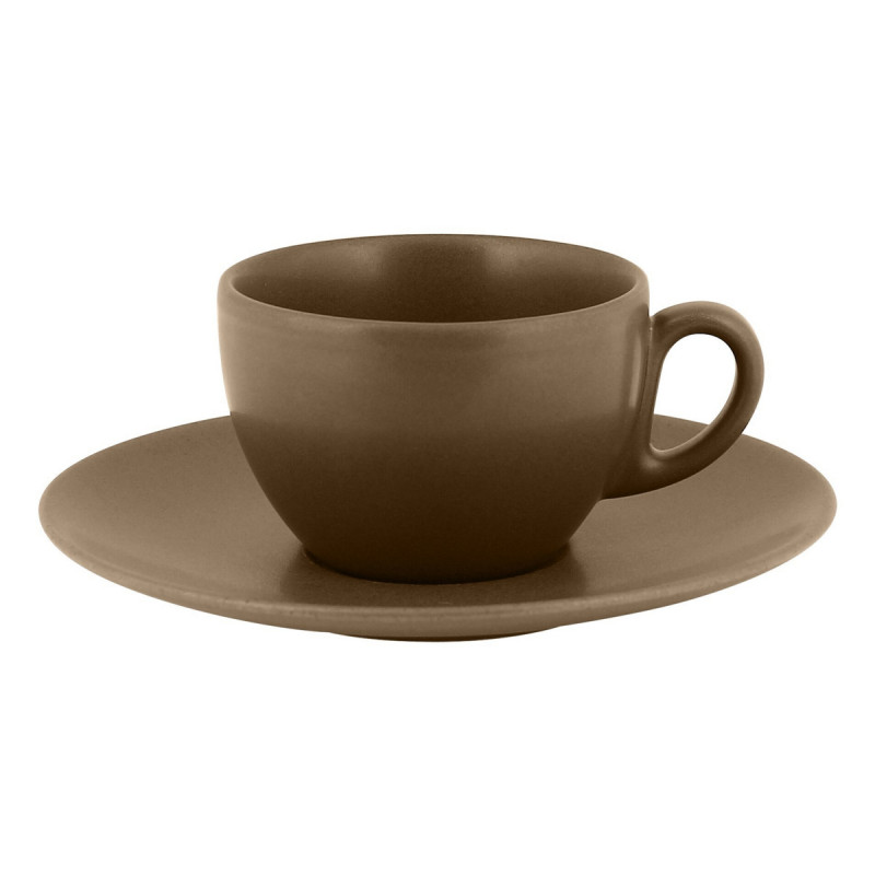 Tasse à thé marron porcelaine vitrifiée 23 cl Ø 9 cm Genesis Rak