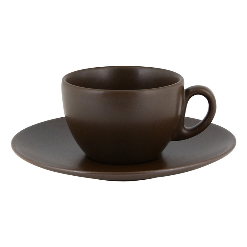 Sous tasse à thé brun porcelaine vitrifiée Ø 17 cm Genesis Rak
