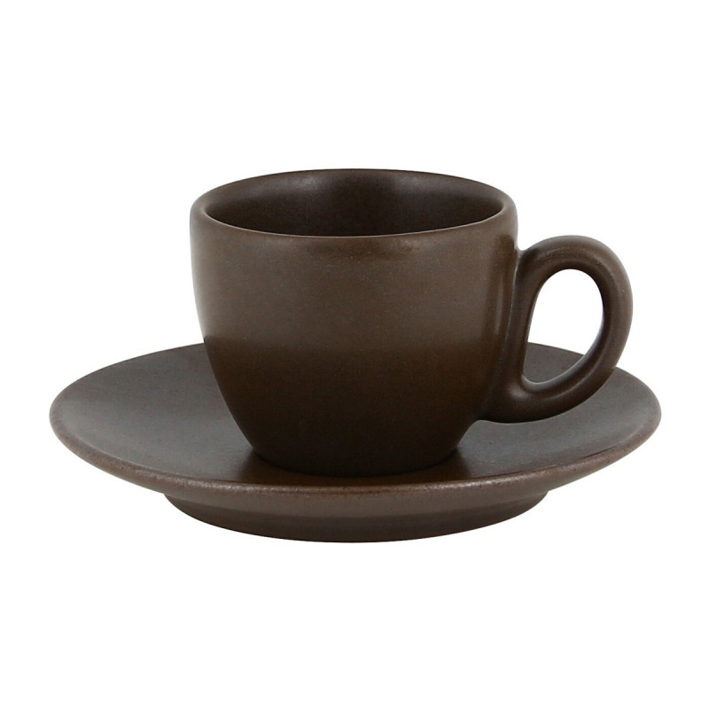 Sous tasse à espresso brun porcelaine vitrifiée Ø 12,5 cm Genesis Rak