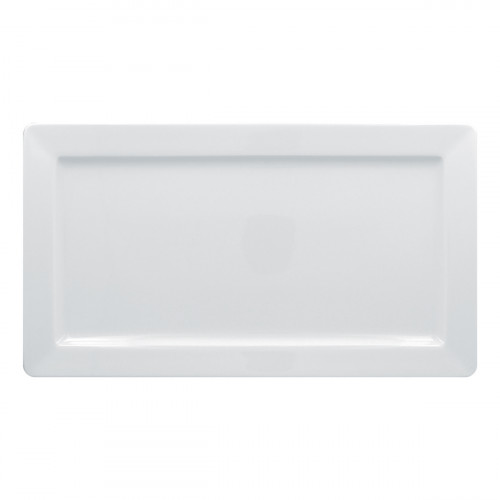 Assiette plate rectangulaire blanc porcelaine vitrifiée 38,2x21,2 cm Access Rak