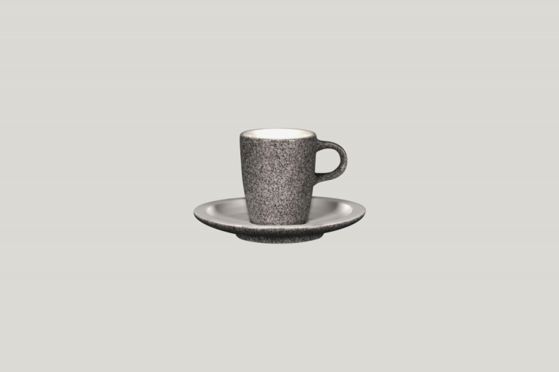 Sous tasse à espresso rond gris porcelaine Ø 12,5 cm Rakstone Ease Rak