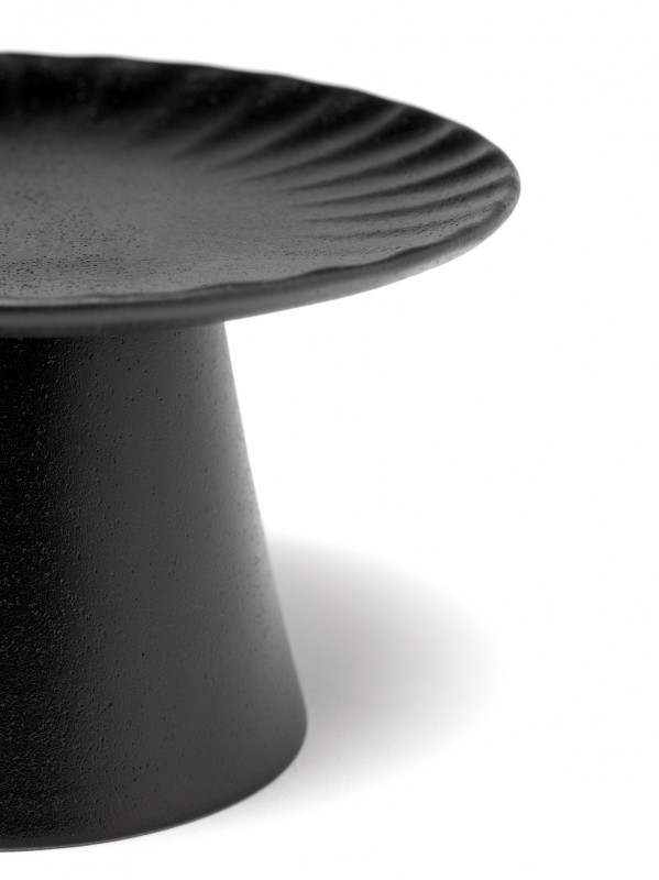 Présentoir à pâtisserie rond noir grès émaillé Ø 15 cm Inku Serax