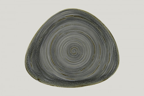 Assiette coupe plate triangulaire Peridot porcelaine vitrifiée 31,4x26,6 cm Rakstone Spot Rak