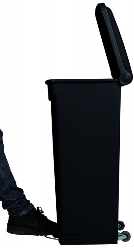 Collecteur à pédale antibactérien et antimicrobien plastique 90 L noir Probbax