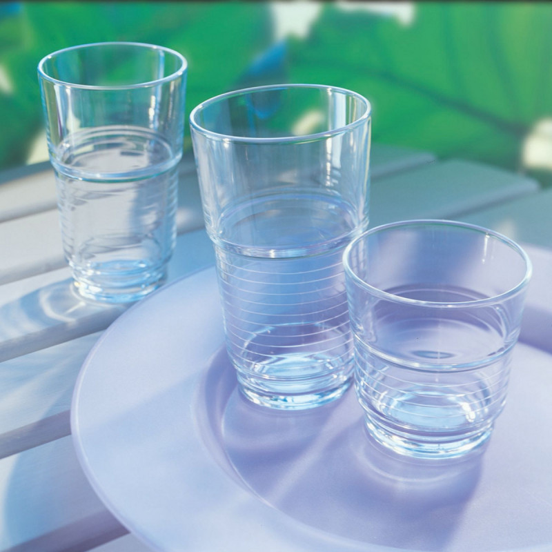 Gobelet forme basse verre trempé 25 cl Spirale Arcoroc