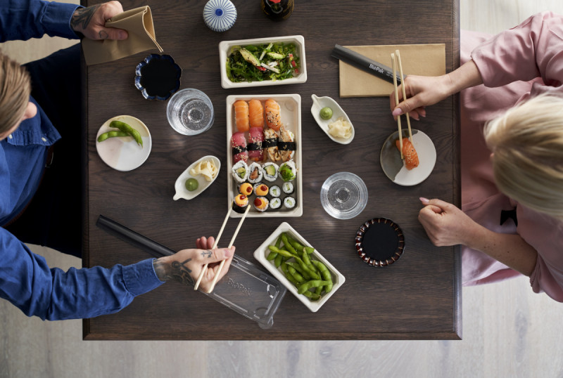 Plateau sushi 221x92x22 mm 225 ml Duni (100 pièces)