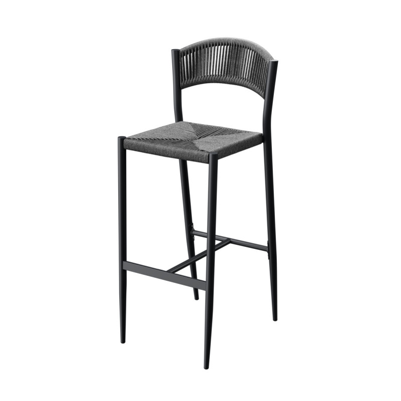 Tabouret de bar gris anthracite 104x46x58 cm Breda