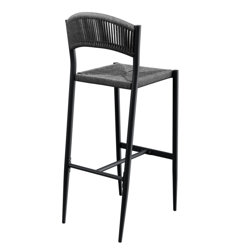 Tabouret de bar gris anthracite 104x46x58 cm Breda