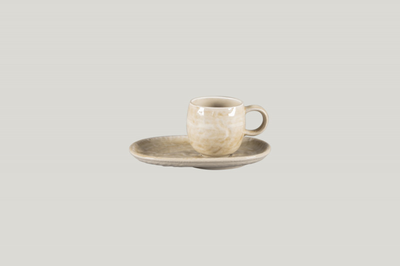 Sous-tasse à expresso ovale vanilla porcelaine 15 cm Krush Rak