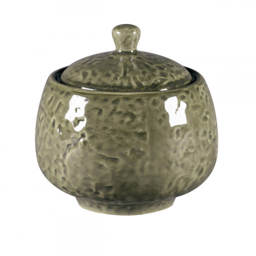 Sucrier avec couvercle rond steel porcelaine vitrifiée 25 cl Ø 8,8 cm Krush Rak