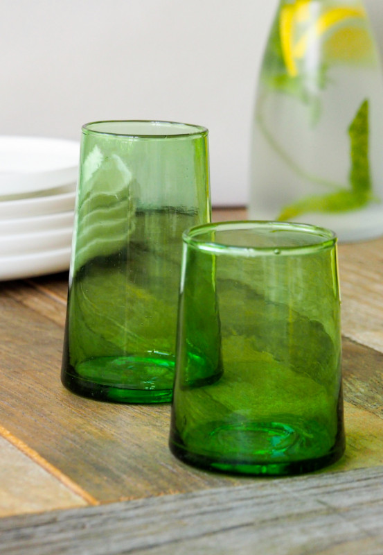 Gobelet forme basse vert verre recyclé 25 cl Lily Pro.mundi