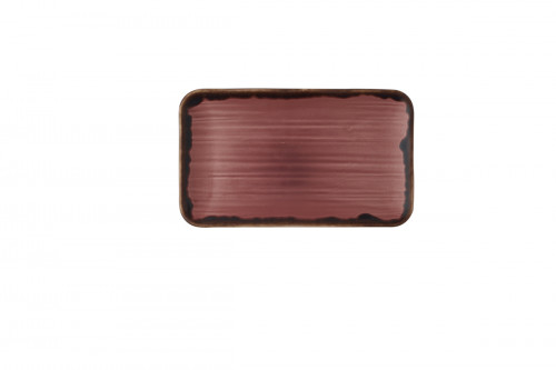 Assiette rectangulaire organique prune porcelaine vitrifiée 27x16 cm Harvest Dudson