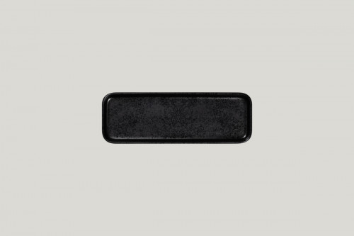 Assiette plate rectangulaire noir porcelaine 24x8 cm Fractal Rak