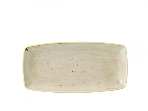 Assiette plate rectangulaire Nutmeg Cream porcelaine vitrifiée 29,5x14 cm Stonecast Churchill