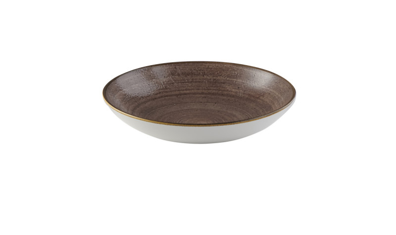 Assiette coupe rond Raw Brown porcelaine vitrifiée Ø 21,7 cm Stonecast Raw Churchill