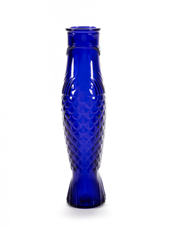 Bouteille irrégulier bleu verre 1 L Fish&fish Serax