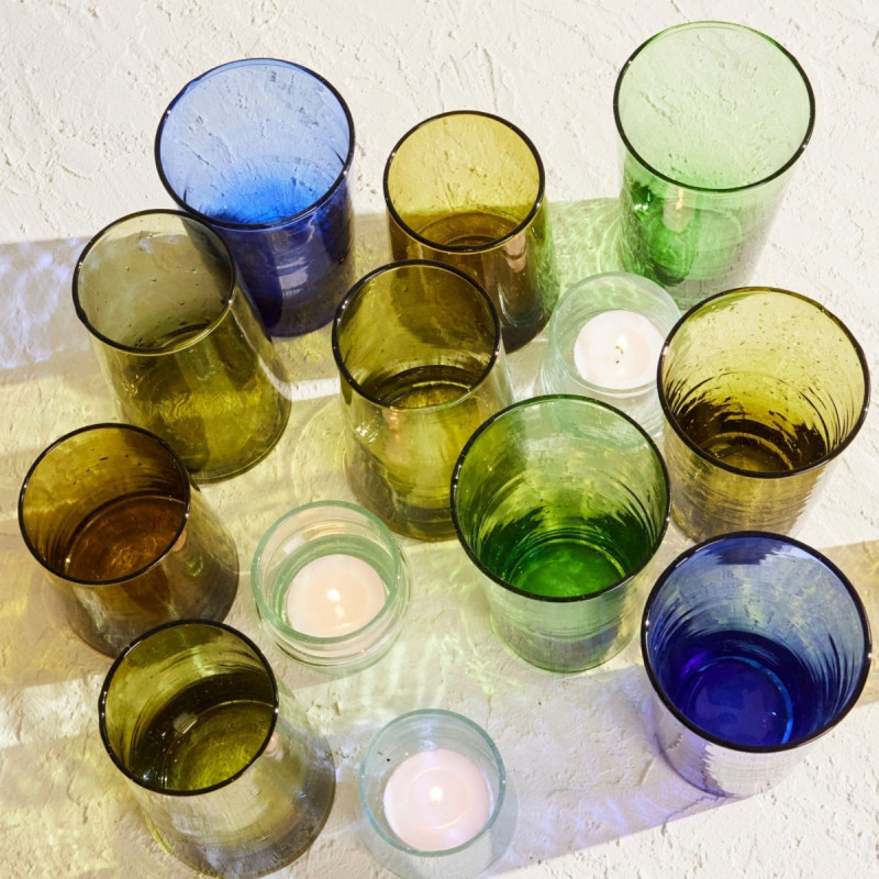 Gobelet forme haute ambre verre recyclé 33 cl Lily Pro.mundi