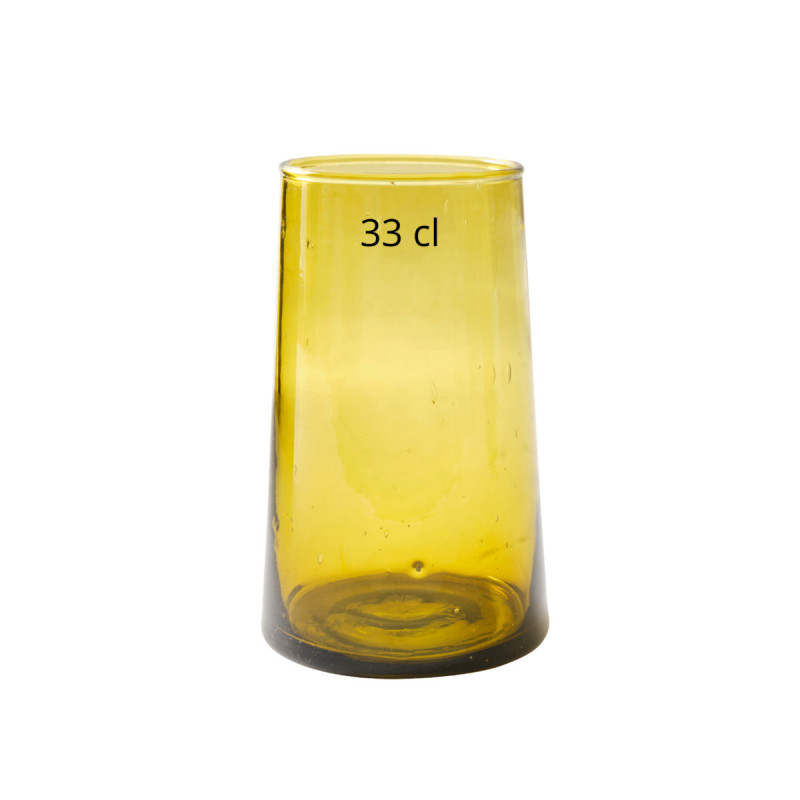 Gobelet forme haute ambre verre recyclé 33 cl Lily Pro.mundi