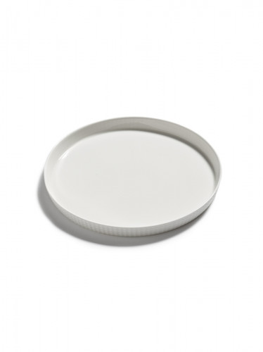 Assiette coupe plate rond blanc porcelaine bone china Ø 24 cm Nido Serax