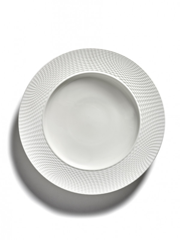 Assiette creuse rond blanc porcelaine bone china Ø 28 cm Nido Serax