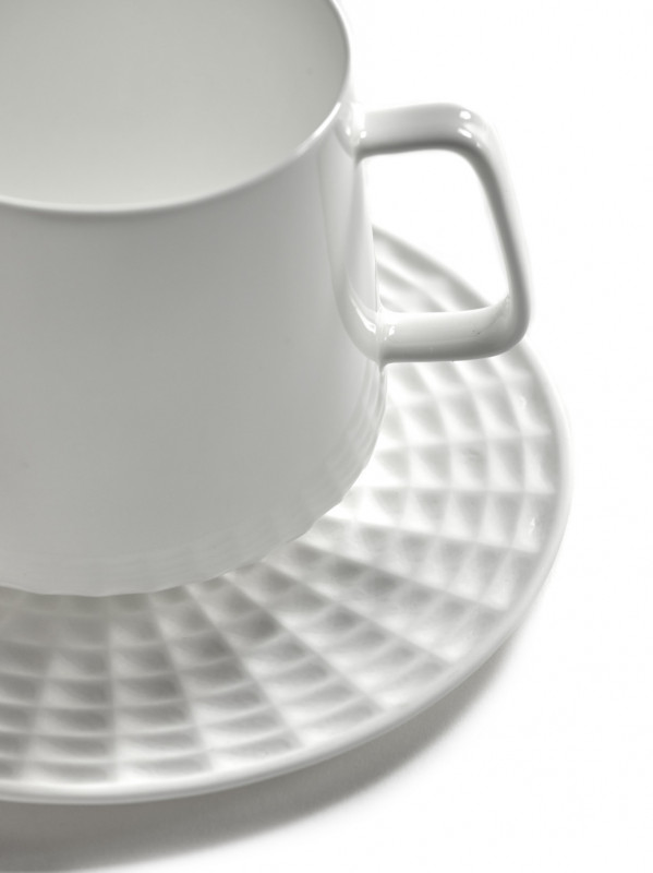 Sous tasse à café rond blanc porcelaine bone china Ø 11,5 cm Nido Serax