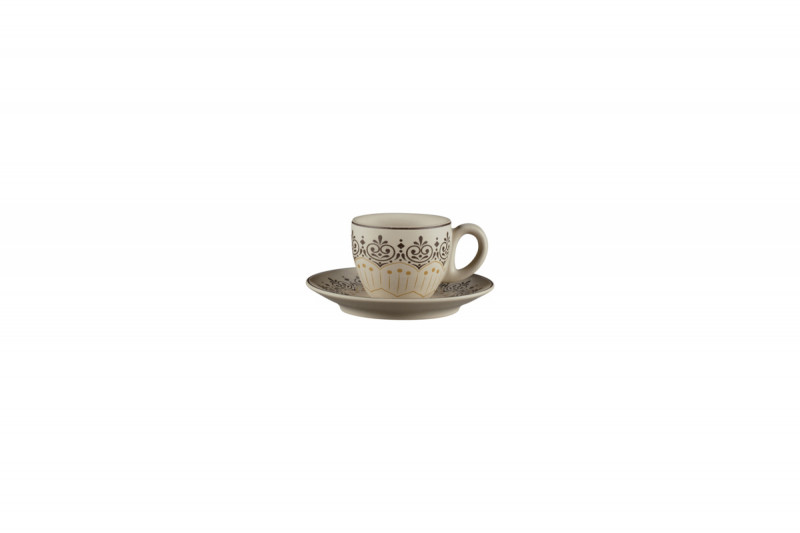 Sous tasse à espresso rond Argila Décor Cartagena porcelaine Ø 12,5 cm Earth Rak