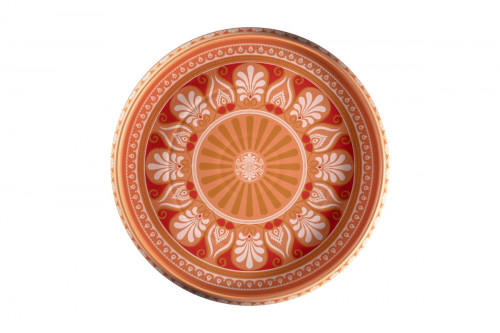 Plat à bord droit rond baantna tero Décor Rangeen porcelaine Ø 33,4 cm Earth Rak