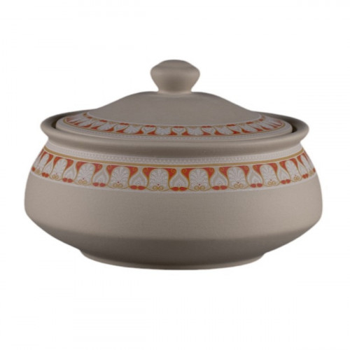 Bol avec couvercle rond baantna argila Décor Rangeen porcelaine Ø 16,5 cm Earth Rak