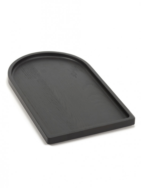 Assiette à bord droit rectangulaire ébène bois 45 cm La Mère Serax