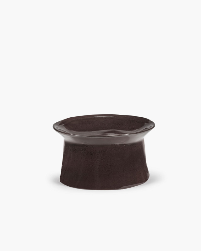 Assiette plate surélevée rond ébène grès émaillé Ø 19,5 cm La Mère Serax
