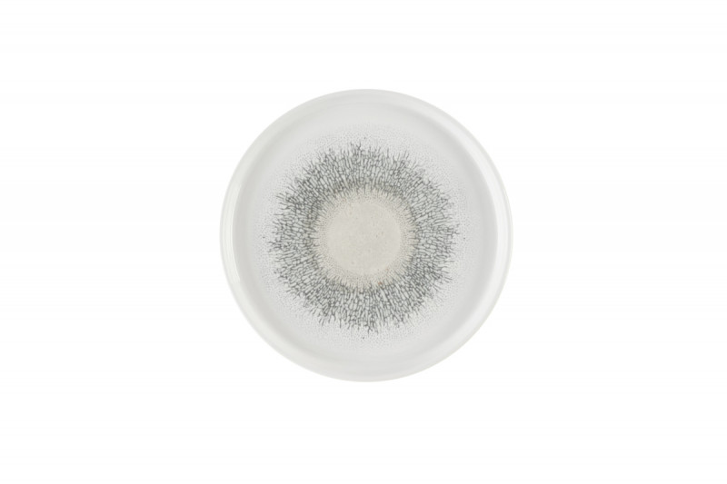 Assiette à bord droit rond gris porcelaine vitrifiée Ø 26 cm Fusion Churchill