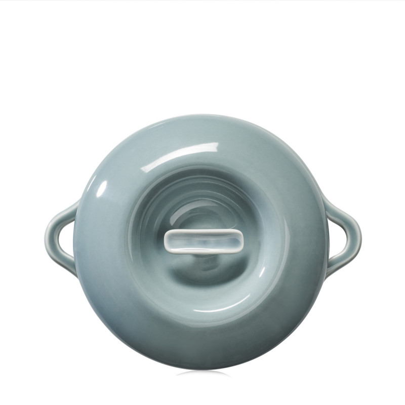 Cocotte avec couvercle rond Gris nuage porcelaine Ø 19 cm Bombance Revol