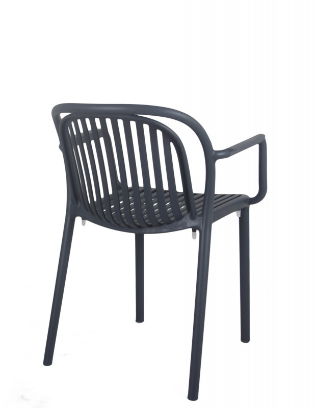 Fauteuil de terrasse gris anthracite 78x57x57 cm Jeddah