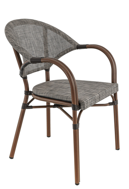 Fauteuil de terrasse gris 85x57x63 cm Blois