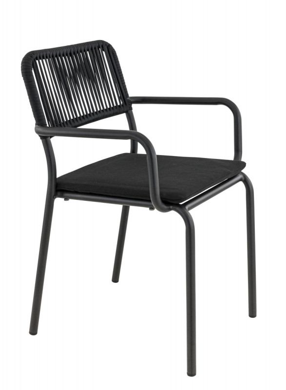 Fauteuil de terrasse noir 83x57x58 cm Murcia