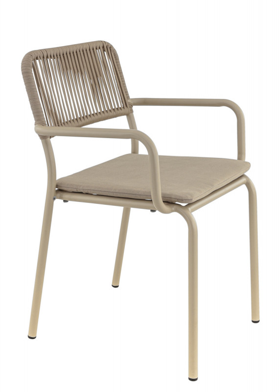 Fauteuil de terrasse taupe 83x57x58 cm Murcia