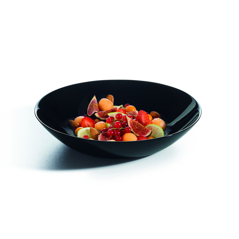 Assiette coupe creuse rond noir verre trempé Ø 20 cm Diwali Luminarc