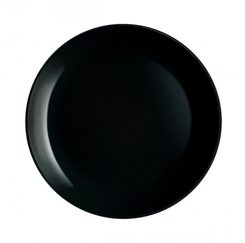 Assiette coupe plate rond noir verre trempé Ø 27 cm Diwali Luminarc