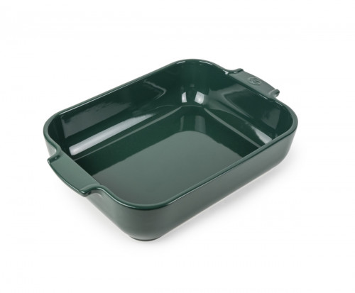 Plat à four rectangulaire vert forêt porcelaine vitrifiée 22x13 cm Céramique Peugeot Saveurs